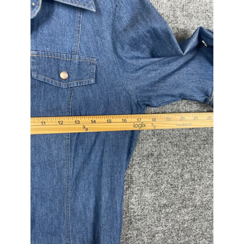 Pendleton Denim Shirt Dress Women's S Blue good Vintage Fit Cotton Midi - Picture 9 of 13
